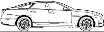 Jaguar XJ D Portfolio LWB (2010) - Ягуар - чертежи, габариты, рисунки автомобиля