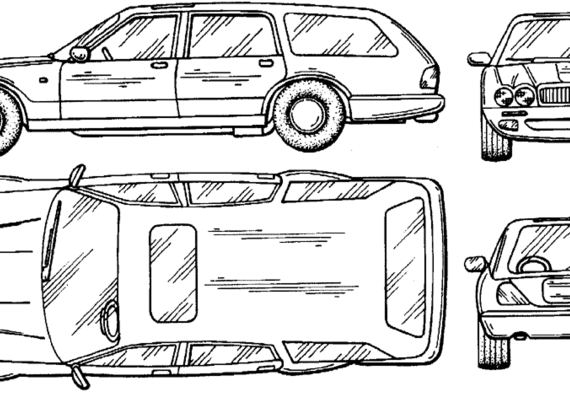 Jaguar XJ Station - Ягуар - чертежи, габариты, рисунки автомобиля