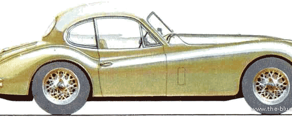 Jaguar XK-140 FHC (1954) - Ягуар - чертежи, габариты, рисунки автомобиля