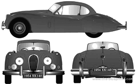 Jaguar XK140 FHC (1954) - Jaguar - drawings, dimensions, pictures of the car