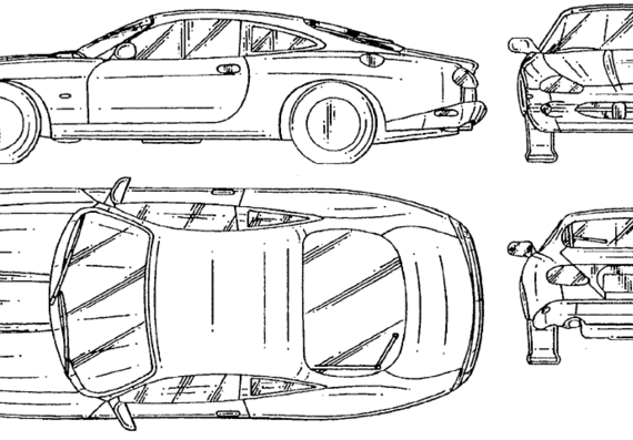Jaguar XK8 - Ягуар - чертежи, габариты, рисунки автомобиля