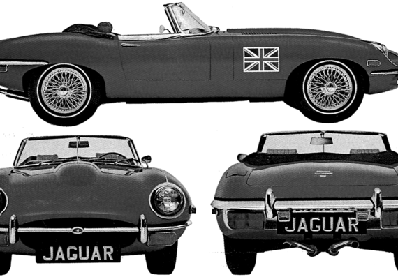 Jaguar XKE - Ягуар - чертежи, габариты, рисунки автомобиля