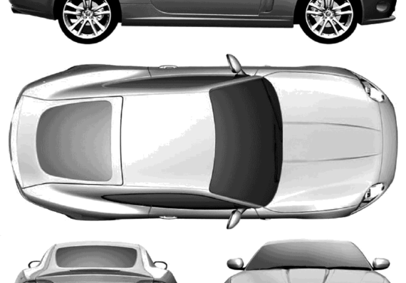 Jaguar XK Coupe (2006) - Ягуар - чертежи, габариты, рисунки автомобиля