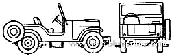 Jeep CJ-5 (1975) - Джип - чертежи, габариты, рисунки автомобиля