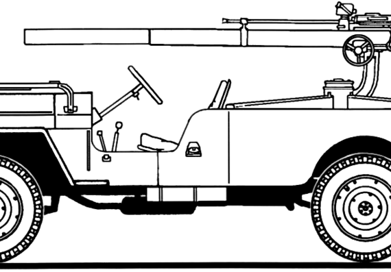 Jeep CJ-6 M40C-1 Recoilless Rifle - Jeep - drawings, dimensions, car drawings