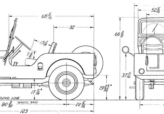 Jeep CJ3A - Jeep - drawings, dimensions, pictures of the car