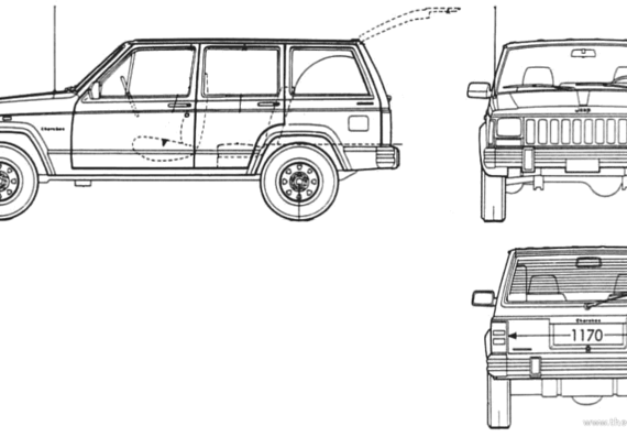 Jeep Cherokee - Джип - чертежи, габариты, рисунки автомобиля