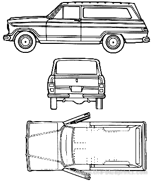 Jeep Cherokee (1976) - Джип - чертежи, габариты, рисунки автомобиля
