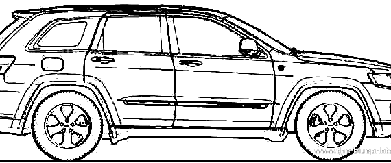Jeep Grand Cherokee (2011) - Джип - чертежи, габариты, рисунки автомобиля