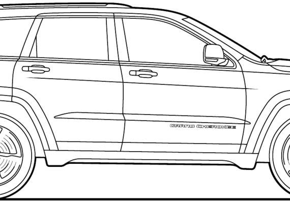 Jeep Grand Cherokee (2013) - Джип - чертежи, габариты, рисунки автомобиля