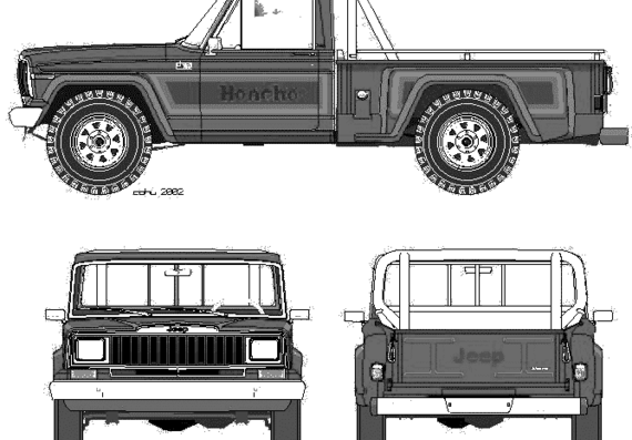Jeep Honcho (1981) - Джип - чертежи, габариты, рисунки автомобиля