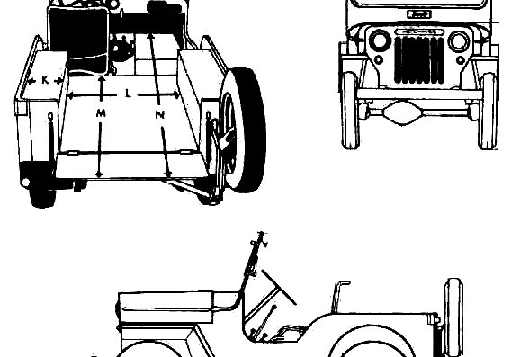 Jeep Hotchkiss (1965) - Джип - чертежи, габариты, рисунки автомобиля