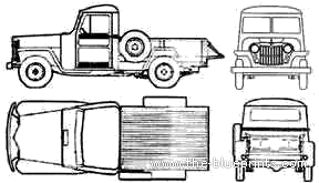 Jeep IKA Baqueano Pick-up Argentina (1959) - Джип - чертежи, габариты, рисунки автомобиля