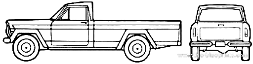 Jeep J-10 (1976) - Джип - чертежи, габариты, рисунки автомобиля