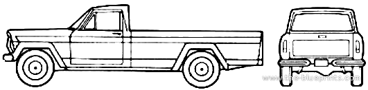 Jeep J-20 (1976) - Джип - чертежи, габариты, рисунки автомобиля