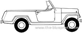 Jeep Jeepster Commando (1966) - Джип - чертежи, габариты, рисунки автомобиля