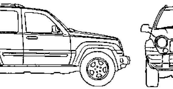 Jeep Liberty (2007) - Джип - чертежи, габариты, рисунки автомобиля