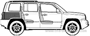 Jeep Patriot 2.0 CRD Sport (2007) - Джип - чертежи, габариты, рисунки автомобиля