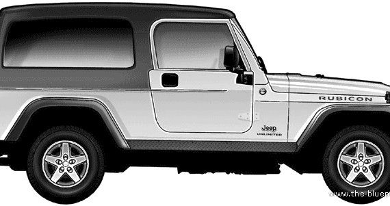 Jeep Rubicon - Джип - чертежи, габариты, рисунки автомобиля