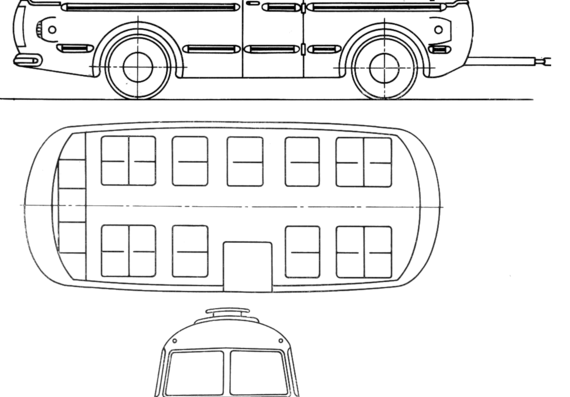 Jelcz P01 Trailer Coach (1968) - Разные автомобили - чертежи, габариты, рисунки автомобиля