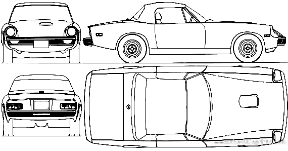 Jensen-Healey (1972) - Дженсен - чертежи, габариты, рисунки автомобиля