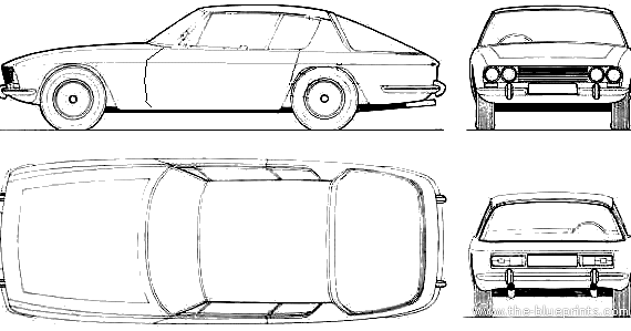 Jensen Interceptor (1966) - Дженсен - чертежи, габариты, рисунки автомобиля