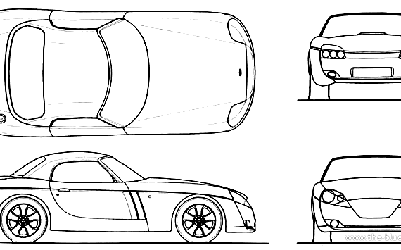 Jensen S-V8 (1999) - Дженсен - чертежи, габариты, рисунки автомобиля