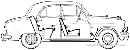 Justin A105 Westminster Saloon (1956) - Разные автомобили - чертежи, габариты, рисунки автомобиля