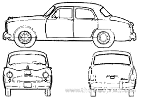 Kaiser IKA Bergantin Argentina (1960) - Кайзер - чертежи, габариты, рисунки автомобиля