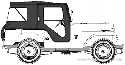 Kaiser Jeep CJ5A Tuxedo Park - Кайзер - чертежи, габариты, рисунки автомобиля