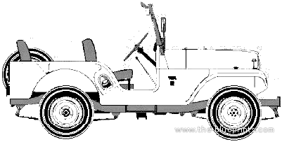 Kaiser Jeep DJ5 - Кайзер - чертежи, габариты, рисунки автомобиля