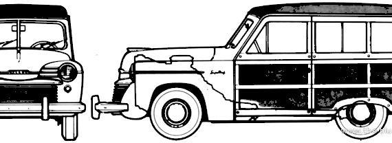 Keller Super Chief Station Wagon (1948) - Разные автомобили - чертежи, габариты, рисунки автомобиля