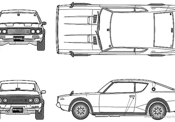 Kenmeri 2 Door GT-R (KPGC110) - Ниссан - чертежи, габариты, рисунки автомобиля