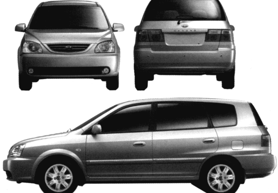 Kia Carens (2005) - Kia - drawings, dimensions, pictures of the car