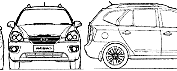 Kia Carens (2009) - Киа - чертежи, габариты, рисунки автомобиля