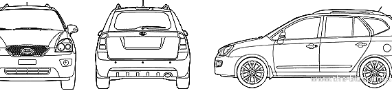 Kia Carens (2010) - Киа - чертежи, габариты, рисунки автомобиля