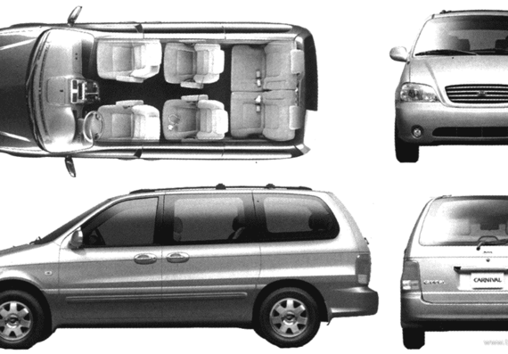 Kia Carnival (2005) - Kia - drawings, dimensions, pictures of the car