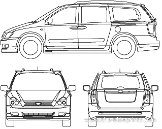 Kia Carnival (2010) - Kia - drawings, dimensions, pictures of the car