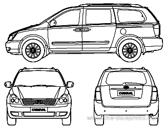 Kia Carnival (2012) - Kia - drawings, dimensions, pictures of the car