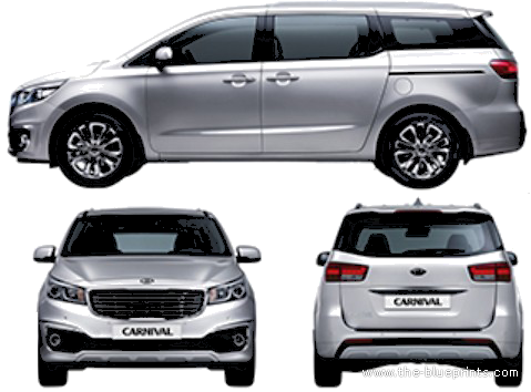 Kia Carnival (2014) - Kia - drawings, dimensions, pictures of the car