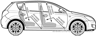 Kia Cee d (2007) - Kia - drawings, dimensions, pictures of the car