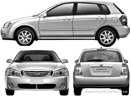 Kia Cerato 5-Door (2005) - Kia - drawings, dimensions, pictures of the car