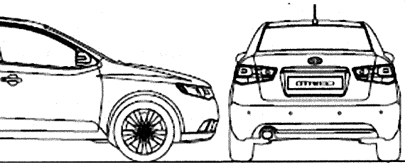 Kia Forte (2009) - Kia - drawings, dimensions, pictures of the car
