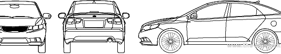 Kia Forte (2010) - Kia - drawings, dimensions, pictures of the car