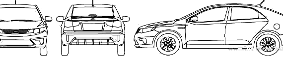 Kia Forte (2012) - Kia - drawings, dimensions, pictures of the car
