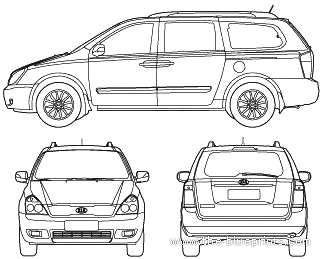 Kia Grand Carnival (2010) - Kia - drawings, dimensions, pictures of the car