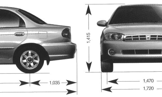 Kia Mentor - Kia - drawings, dimensions, pictures of the car