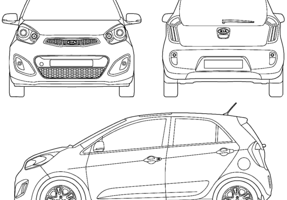 Kia Picanto (2011) - Kia - drawings, dimensions, pictures of the car