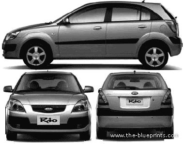 Kia Rio 5-Door (2005) - Kia - drawings, dimensions, pictures of the car