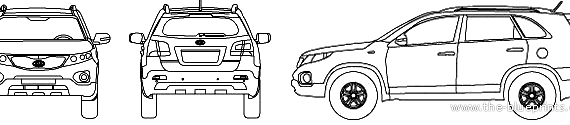 Kia Sorento (2010) - Kia - drawings, dimensions, pictures of the car